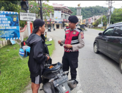 Sat Samapta Polres Aceh Selatan Lakukan Strong Point Pagi, Tetap Konsisten Walau Libur Sekolah