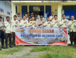 Kasat Binmas Polres Nagan Raya Donorkan Darah Dalam Rangka Hut Satpam Ke-44