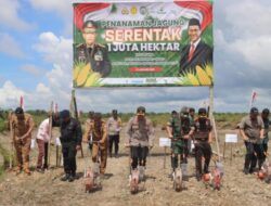 Polres Nagan Raya Bersama Instansi Terkait Laksanakan Penanaman Jagung Serentak