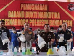 Polresta Banda Aceh Musnahkan 3,7 Kg Sabu